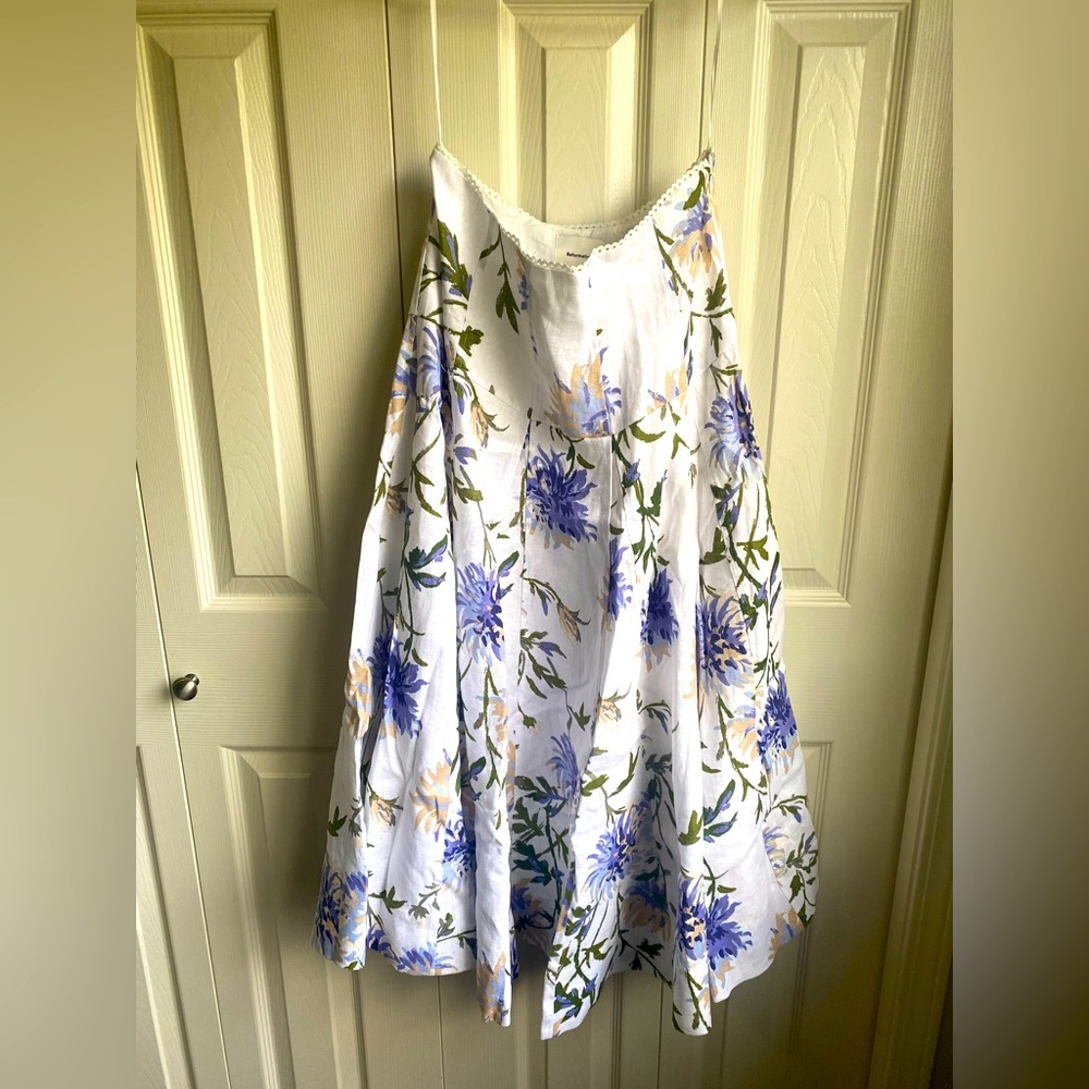 New Reformation Anatolia Linen Two Pieces Floral Size 6 Serenity - Picture 13 of 15